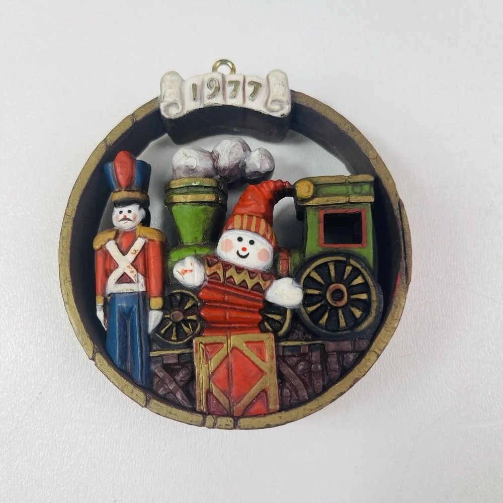 VTG Hallmark Ornament Nostalgia Toys Train Soldier Christmas 1977